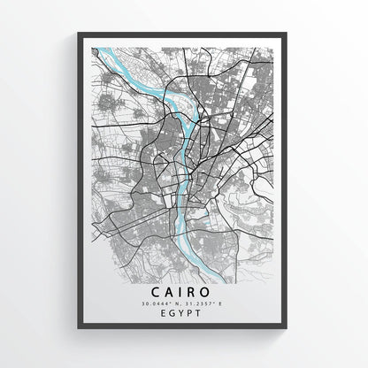 CAIRO Map Print | Egypt Map Art Poster | Cairo City Street | Egypt Road Map Print | Variety Sizes