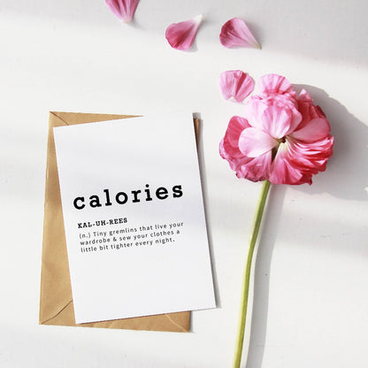 Calories Definition Wall Print | Funny Dictionary | Home Decor | Kitchen Quote | Food Print Gift - 98types