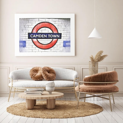 This Camden Town Underground London Print is the perfect way to add some British charm to your home. This print features a beautiful photographic image of the Camden Town Underground station. With its bold colors and crisp lines, this print is sure to add some excitement to any room.
