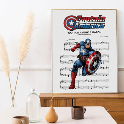 Give your walls some personality with this unique and personal Captain America poster. This beautifully designed poster features the main theme from the Captain America soundtrack, with the lyrics artfully arranged in a heart shape. Perfect for any Marvel fan, this poster is a great way to show your love for the film and its music.