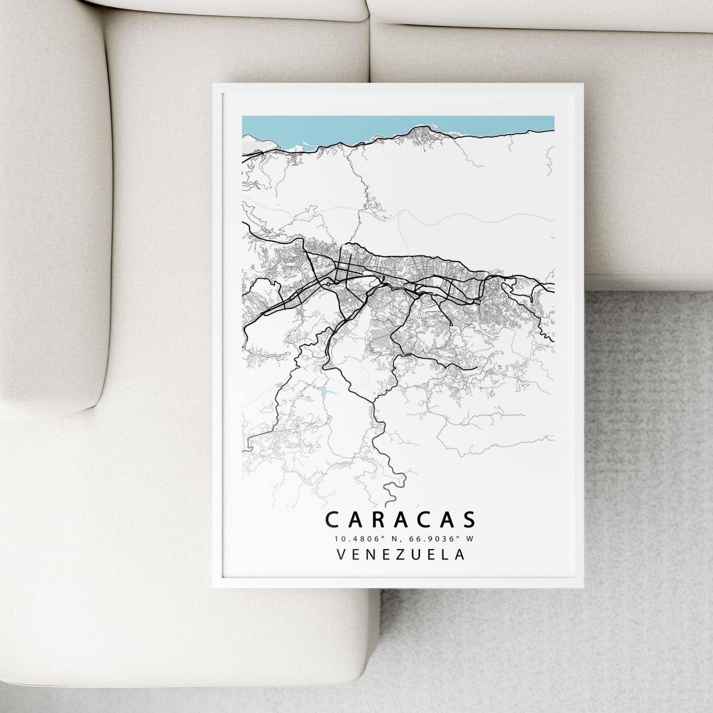 Caracas Venezuela Map Print | Map Art Poster | Santiago de León | City Street Road Map Print | Variety Sizes