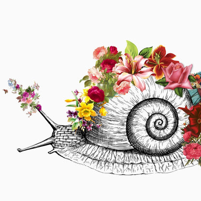 Snail Skeleton Anatomical Flowers | Anatomical Body Print | Flower Art Print | Illustration Poster - 98types