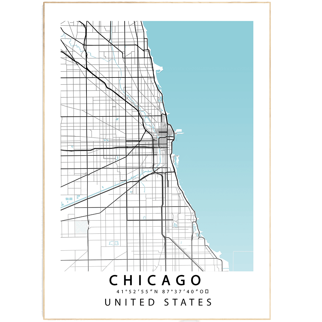 Where in the world is your heart set on visiting next? Our Chicago City Street Map Print will inspire wanderlust in any traveler. Expertly crafted and featuring iconic landmarks and neighborhoods, this print is a must-have for anyone who loves this amazing city. From the bustling downtown area to the beautiful Lakefront Trail, this map will take you on a visual journey through Chicago. Add it to your home décor or give it as a gift to a friend who loves this amazing city as much as you do.