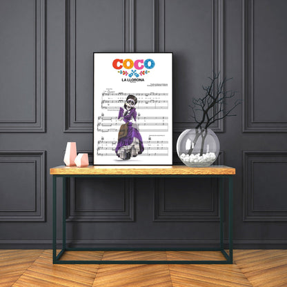 Coco - Alanna Ubach, Antonio Sol - La Llorona Song Print | Song Music Sheet Notes Print Everyone has a favorite song especially Coco movie Print and now you can show the score as printed staff. The personal favorite song sheet print shows the song chosen as the score. 