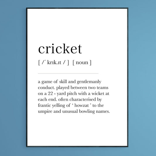 Cricket Definition Print - 98types