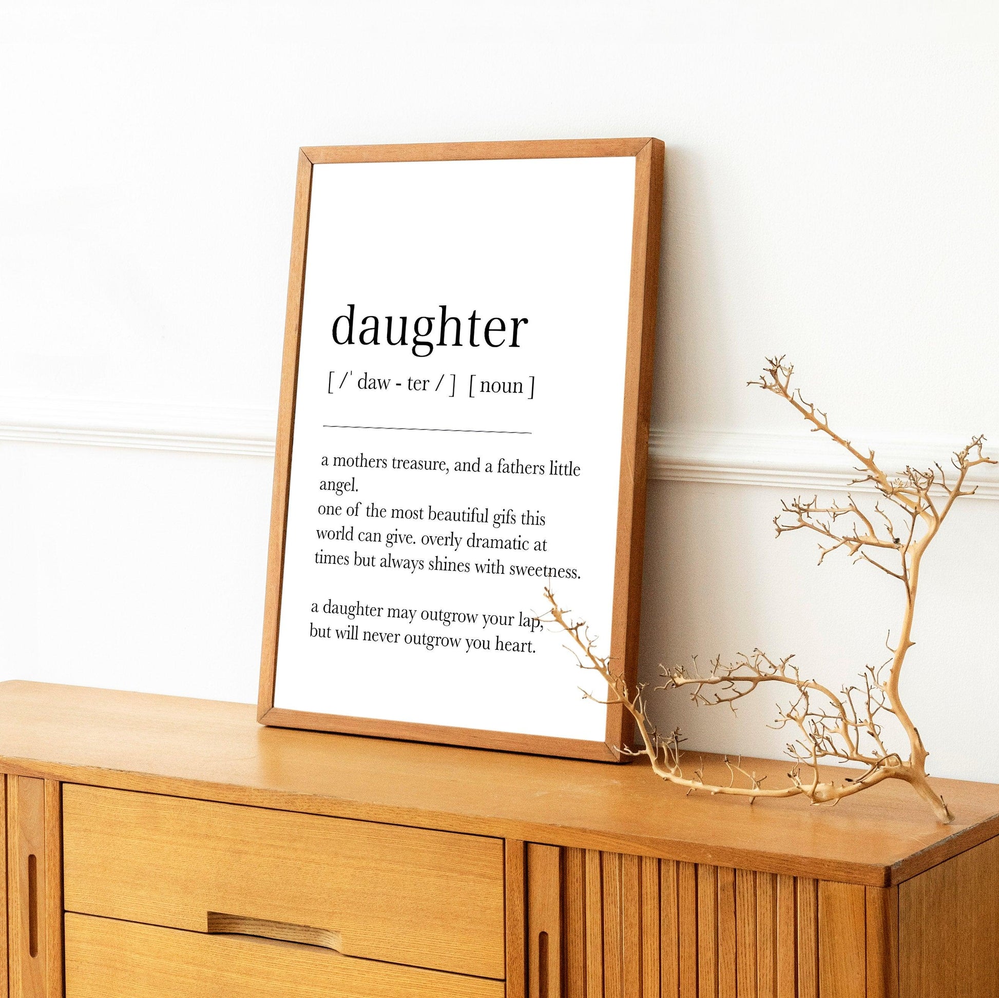 Daughter Definition Print | Daughter Print | Gifts For Daughter | Wall Art