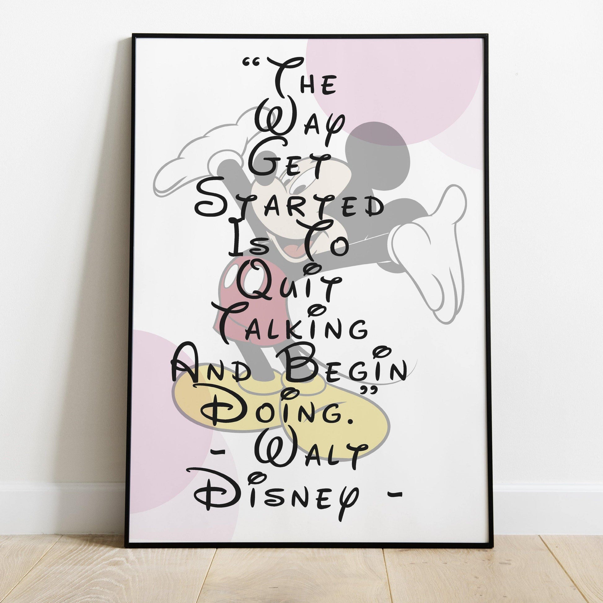 Disney Wall Print | Walt Disney Art | Girls Bedroom Motivational | Typography Wall Art Poster | Nursery Positive Quote Art | Motivational Decor Poster - 98types