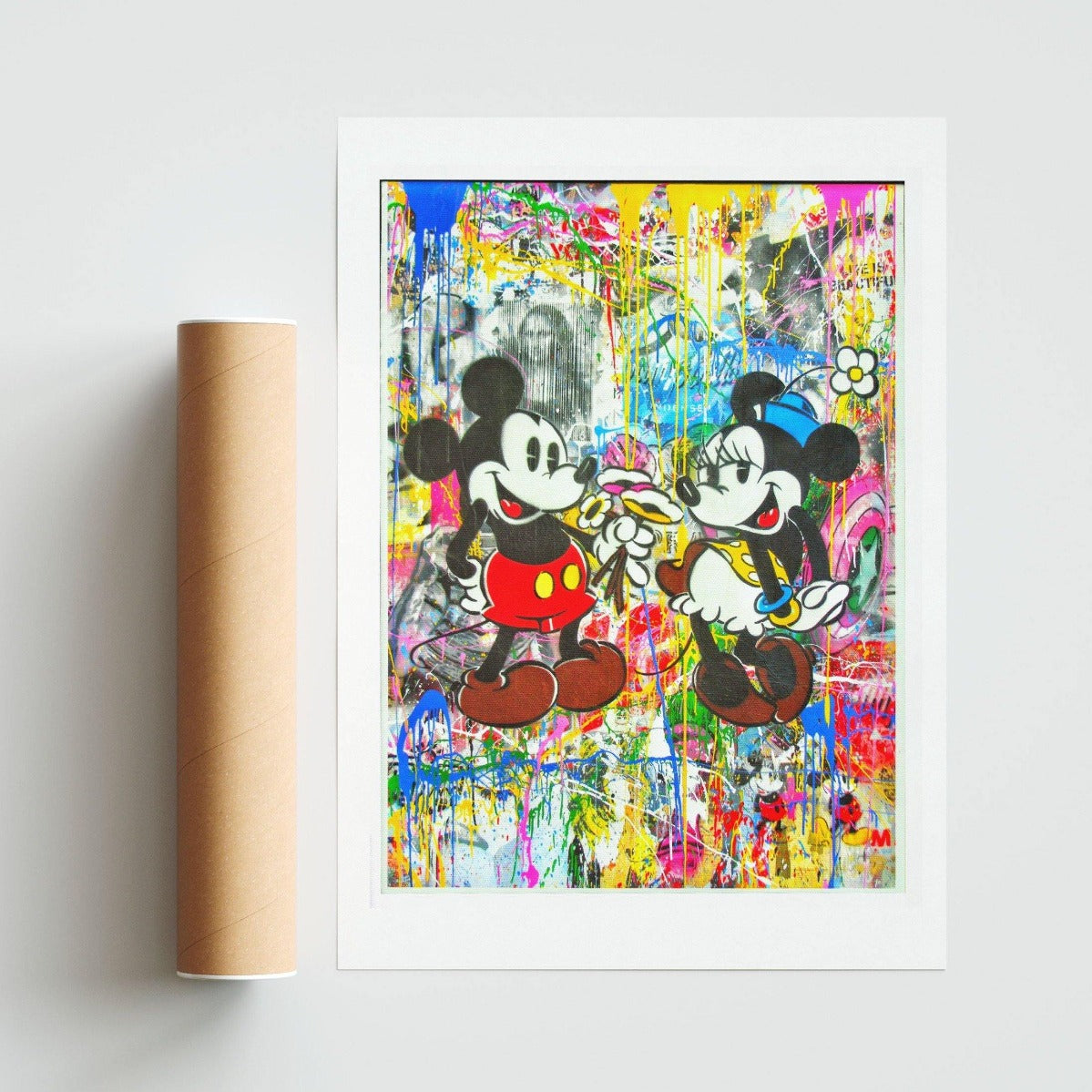 This isn't your average Mickey Mouse print. Taken from the archives of street artist Mr. Brainwash, this playful piece is perfect for lovers of pop art. With its iconic red and yellow design, it's a true homage to the world's most famous mouse. At 98Types, we love unique and statement-making art. So if you're looking for a piece that will turn heads, this is the print for you. - 98types