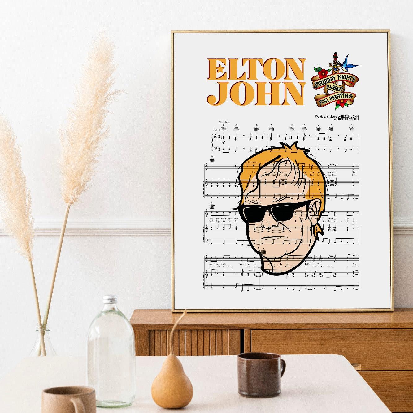 98Types Music brings you the very best in music prints. This iconic print by Elton John is a great addition to any music lover’s bedroom. The lyrics to his FIRST DANCE WEDDING SONG will look great on any wall. Add a touch of personality to your home decor with this unique and stylish print.