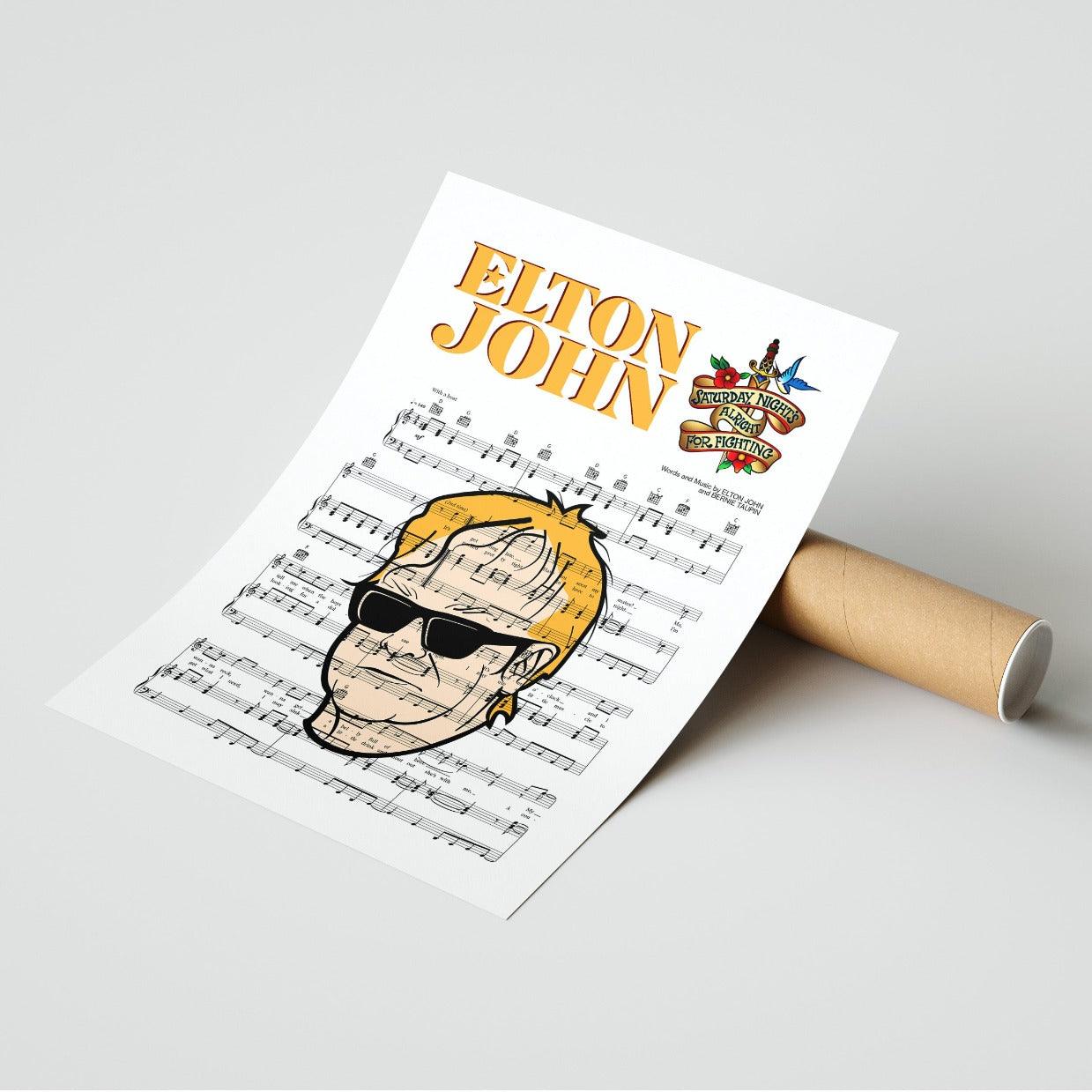 98Types Music brings you the very best in music prints. This iconic print by Elton John is a great addition to any music lover’s bedroom. The lyrics to his FIRST DANCE WEDDING SONG will look great on any wall. Add a touch of personality to your home decor with this unique and stylish print.