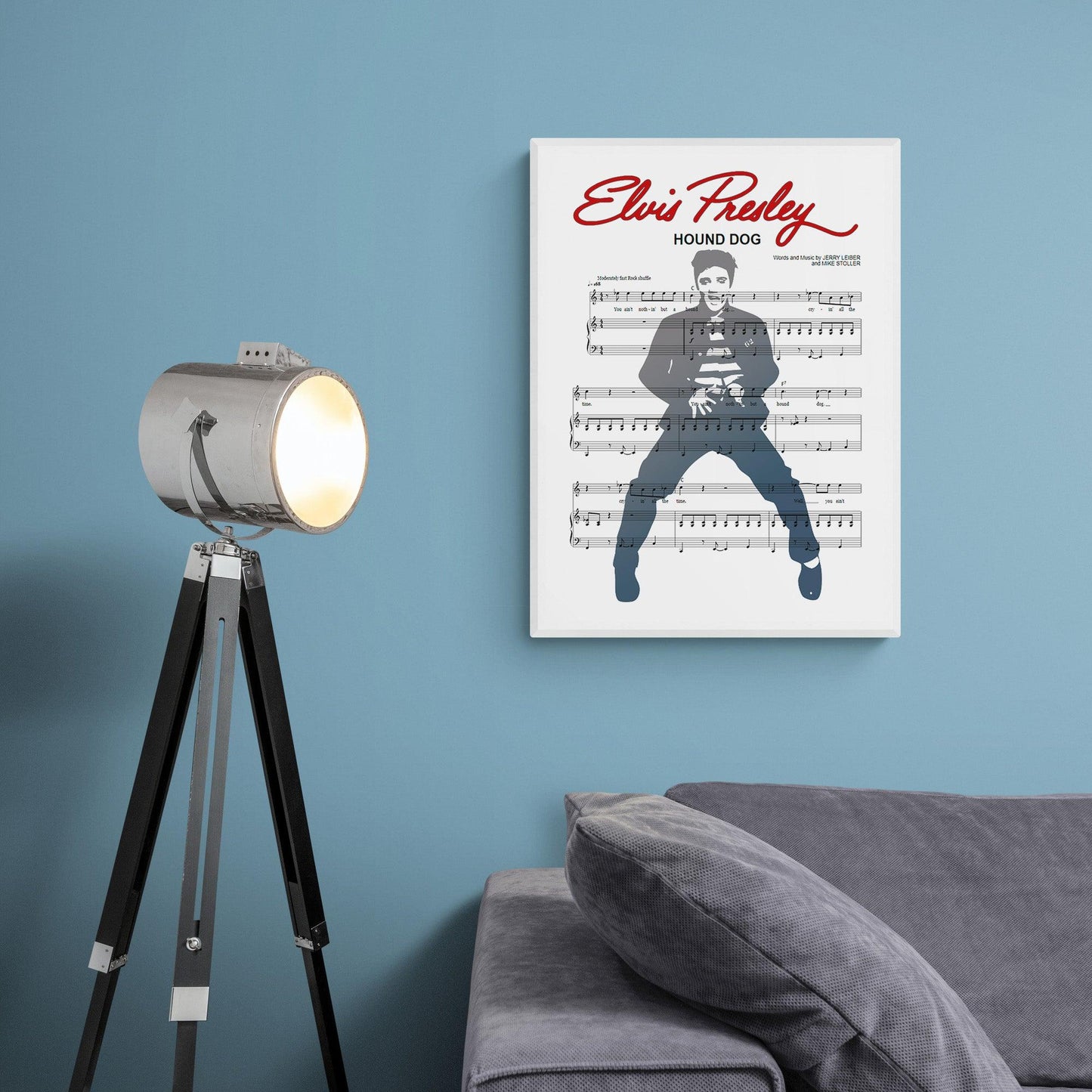Elvis Presley • Hound Dog Song Lyric Print | Song Music Sheet Notes Print 