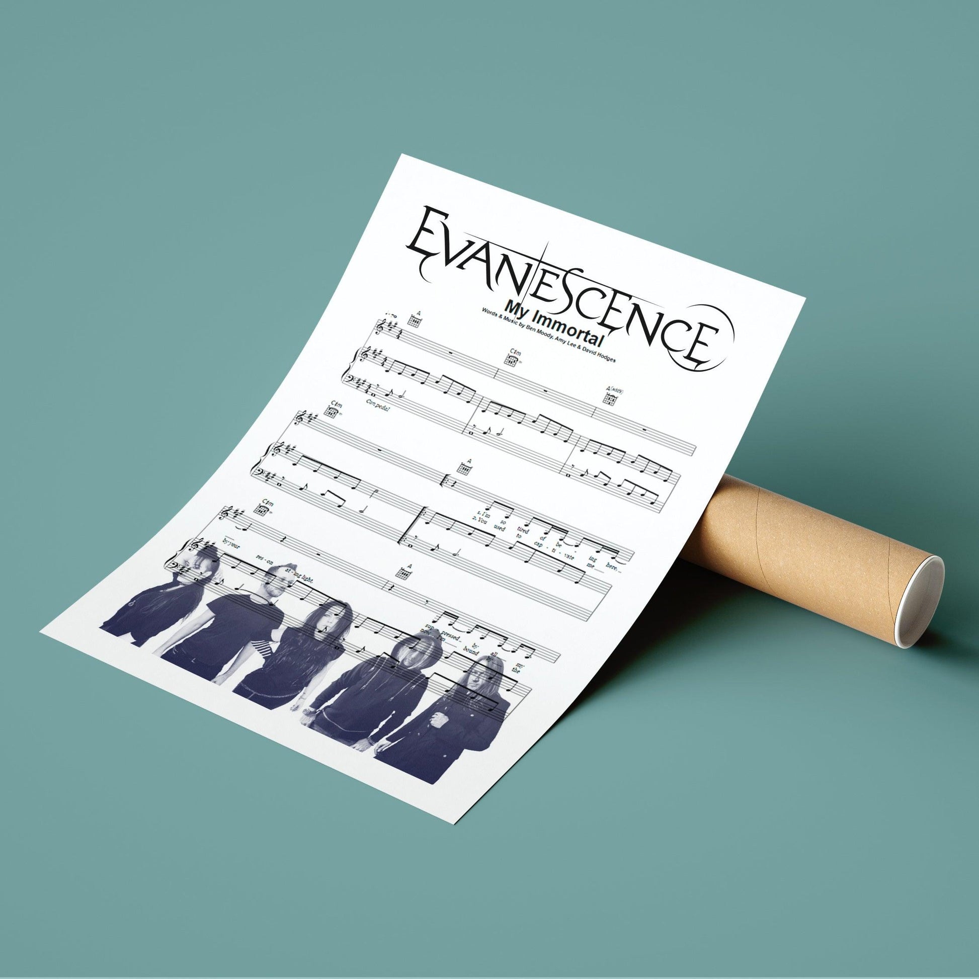 Show your love of music with this Evanescence - My Immortal Poster. This poster is the perfect way to show your support for the band and their music. With a simple design, this poster is perfect for any fan of the band. The high-quality printing makes it ideal to hang in your kitchen or living room. The free fast delivery makes it easy to get your hands on this poster.