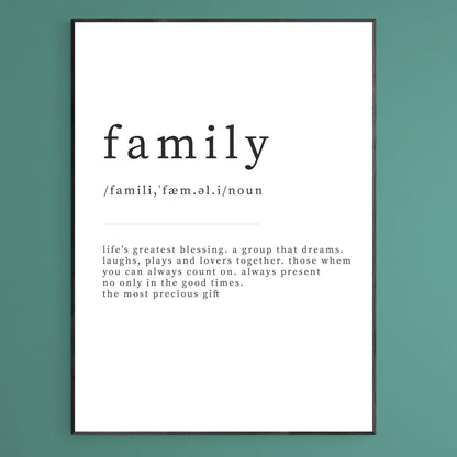 Family Definition Print - 98types