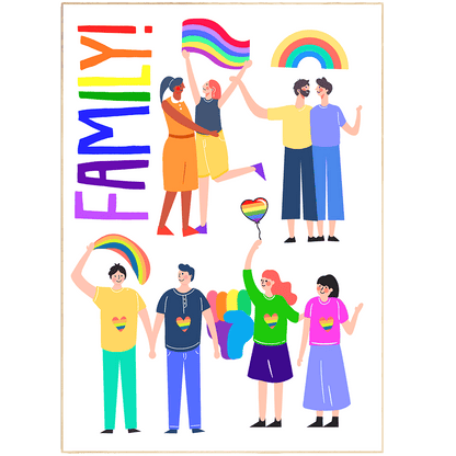 This print is the perfect way to show your support for the LGBTQ+ community. With a bright and colorful design, this print is perfect for adding a touch of personality to your home. It also makes a great gift for your LGBTQ+ friends and family. Printed on high quality paper, this print is sure to add a touch of personality to your walls.