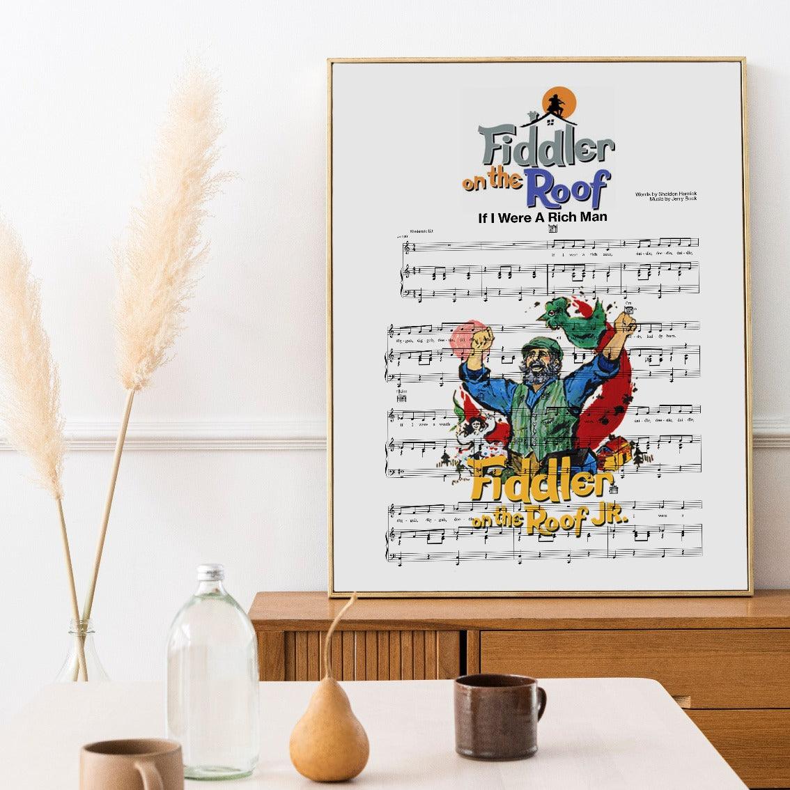 "If I Were a Rich Man" is one of the most famous and well-loved songs from the musical Fiddler on the Roof. This beautiful poster print celebrates the song and its lyrics, making it the perfect gift for any music lover or fan of the show. The print is available in a range of sizes and can be personalized with a special message or the name of the recipient.