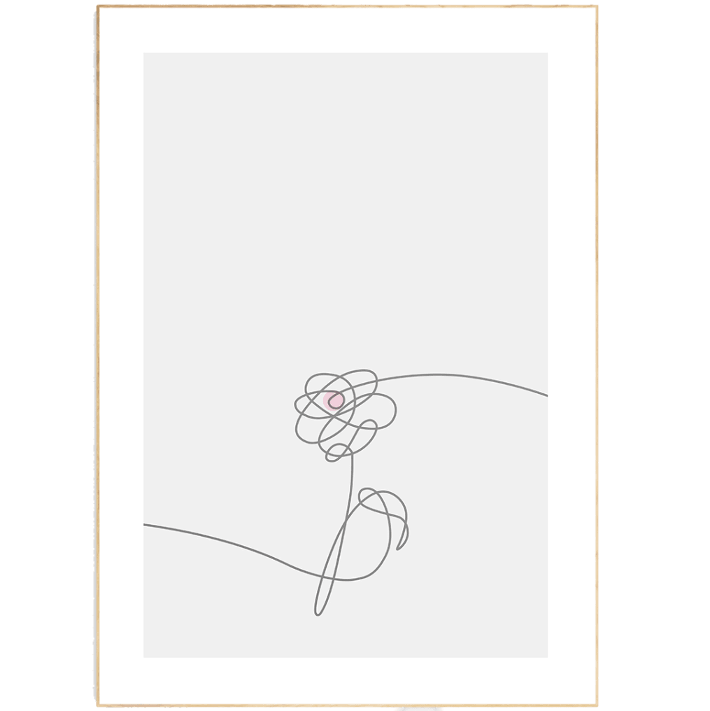 A flower Line Art Print | Contemporary Minimal Wall Decor