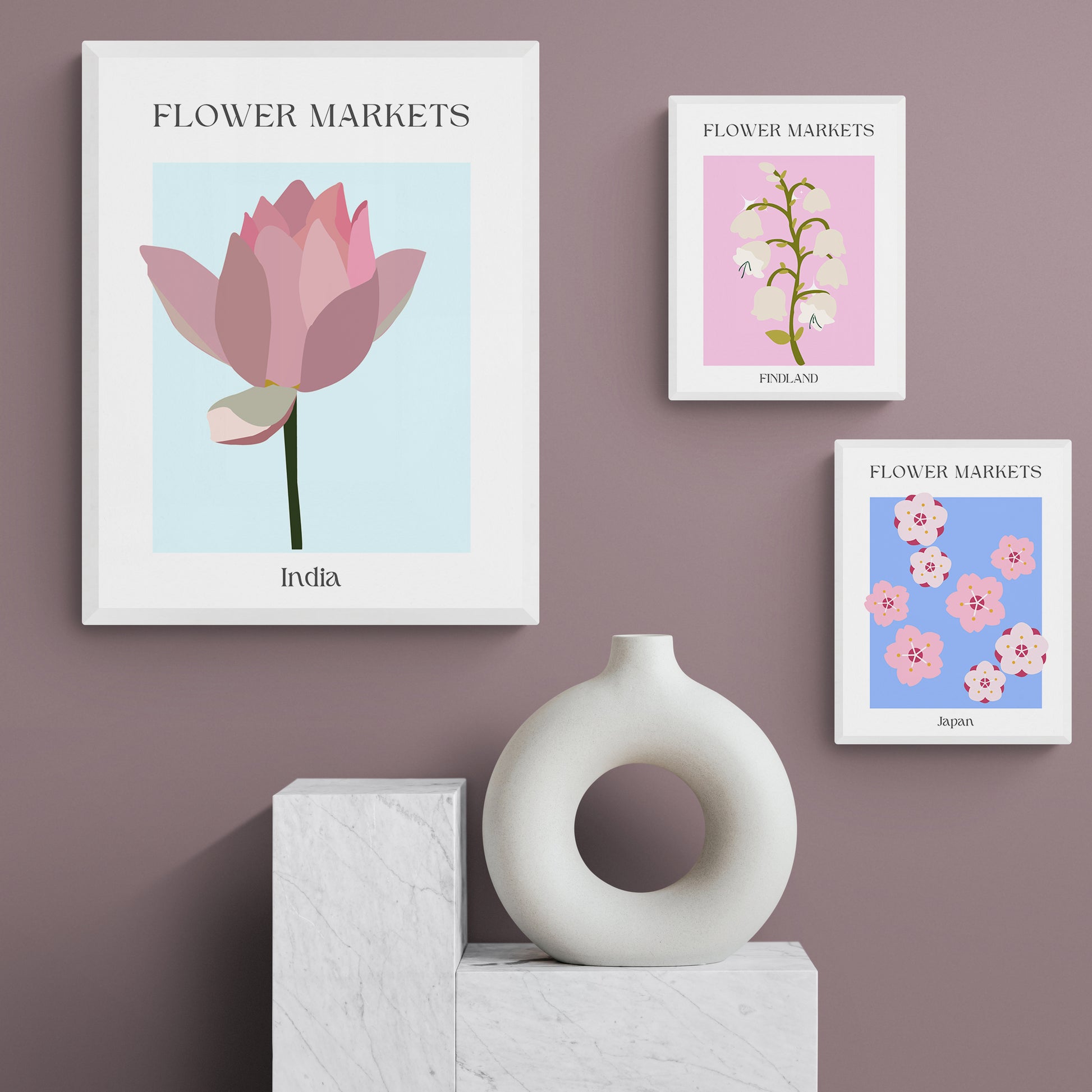 Japan 2 Flowers Market Print - 98types