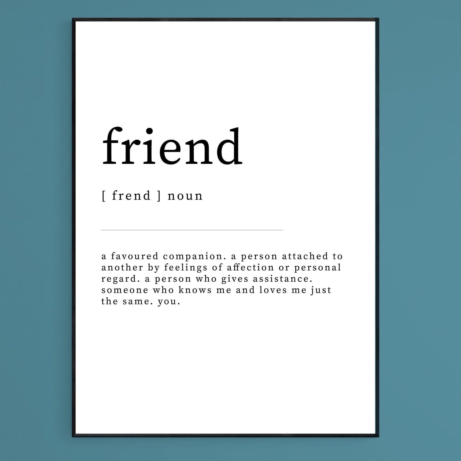 Friend Definition Print - 98types