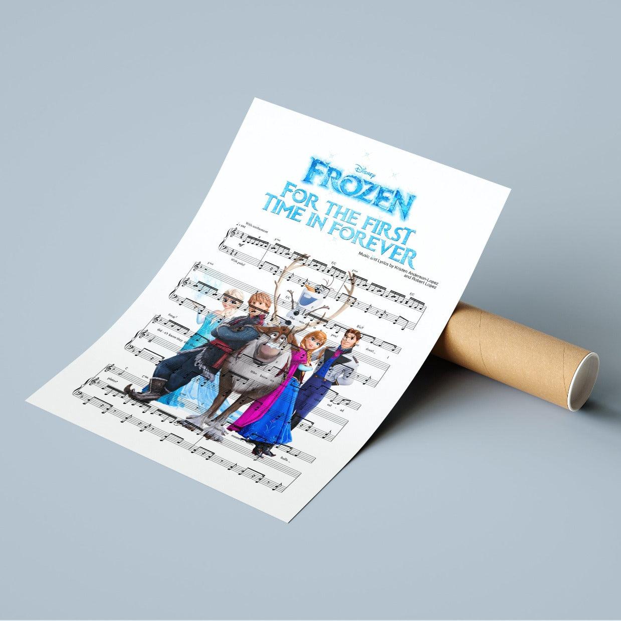  Capture the enchanting lyrics of "For the First Time in Forever" with this unique poster! Show off your love of Frozen with this hand-crafted print, perfect for gifting or decorating any space. From music and lyrics prints to framed lyric prints, you'll find the perfect way to demonstrate your fandom! (Who doesn't love a good "let it go" moment?)