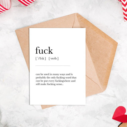 Fuck Definition Print | Funny Typography Poster | Swearing Present Wall Art | Quote Gifts for Friend | Inspirational Poster | Typography Wall Art - 98types
