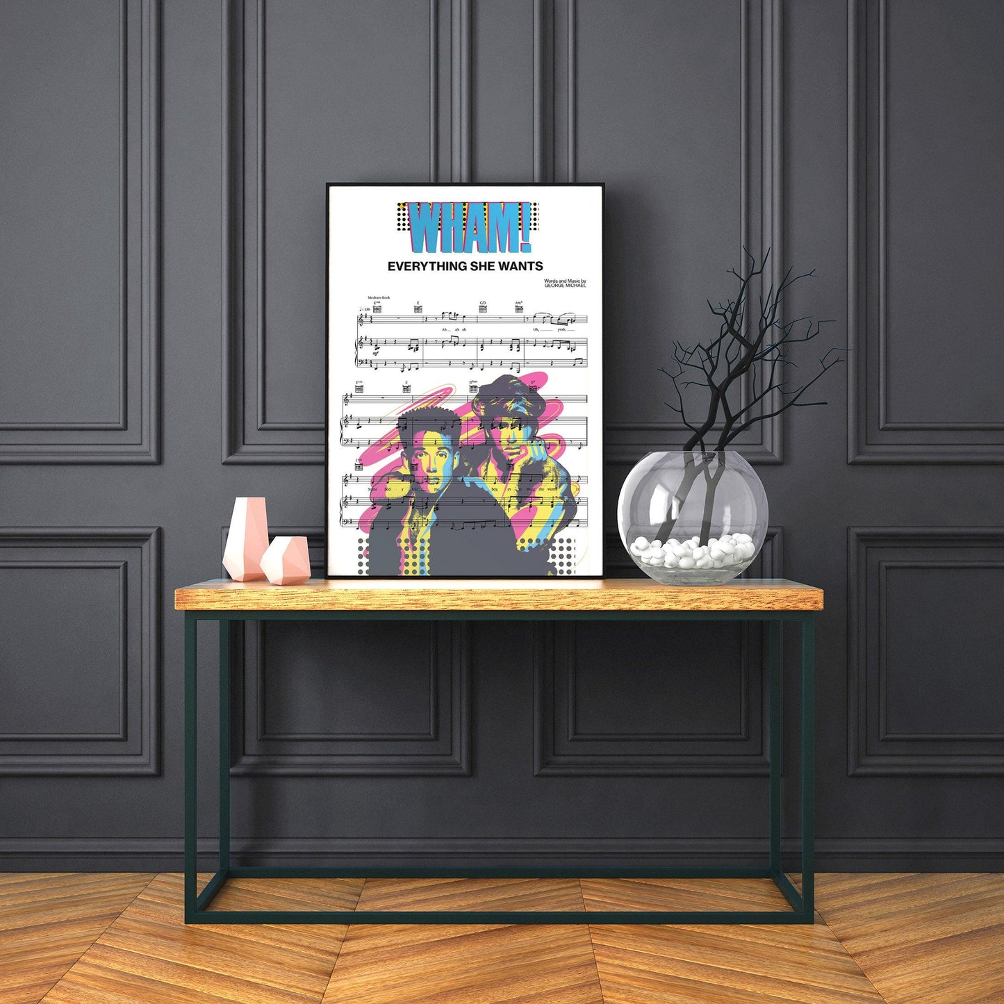 George Michael Wham! - Everything She Wants Song Print | Song Music Sheet Notes Print Everyone has a favorite song especially Wham Print and now you can show the score as printed staff. The personal favorite song sheet print shows the song chosen as the score. 