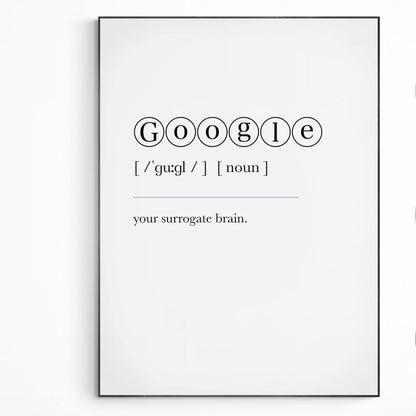 Google Definition Print | Dictionary Art Poster | Wall Home Decor Print | Funny Gifts Quote | Greeting Card | Variety Sizes - 98types