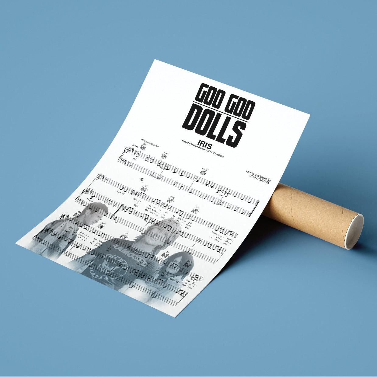 Goo Goo Dolls - Iris Song Music Sheet Notes Print Everyone has a favorite Song lyric prints and Candi Staton now you can show the score as printed staff. The personal favorite song lyrics art shows the song chosen as the score.