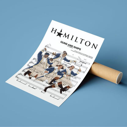 Hamilton - Guns And Ships Art Print. Designed and sold by 98types