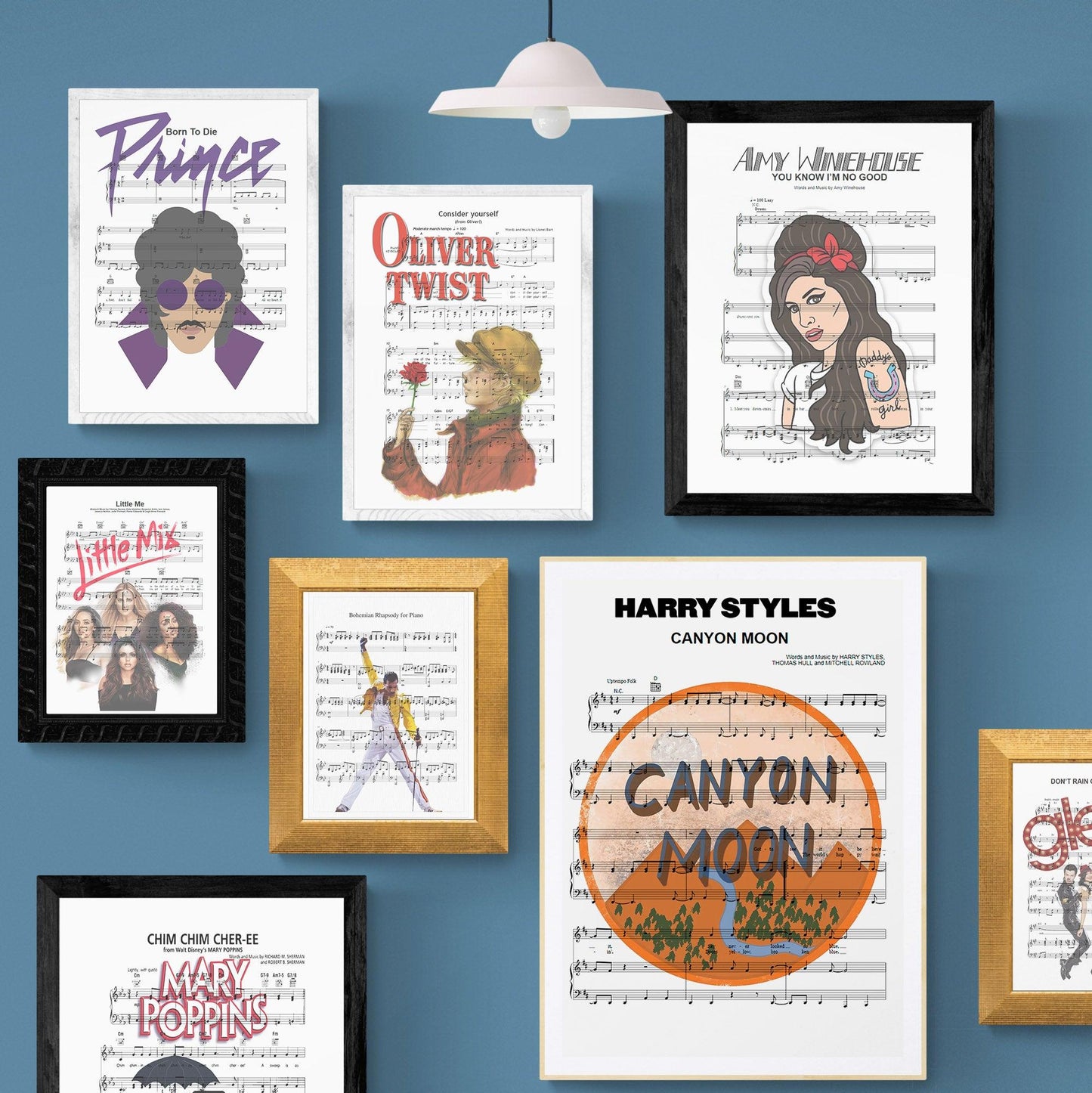 Harry Styles ~ Canyon Moon Song Lyric Print | Song Music Sheet Notes Print  Everyone has a favorite song and now you can show the score as printed staff. The personal favorite song sheet print shows the song chosen as the score. 