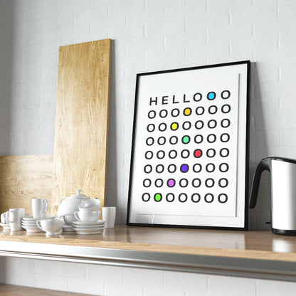 Hello Welcome Poster Gift | Typography Bathroom | Housewarming Wall Art | Fashion Quirky Print | Typography Poster - 98types