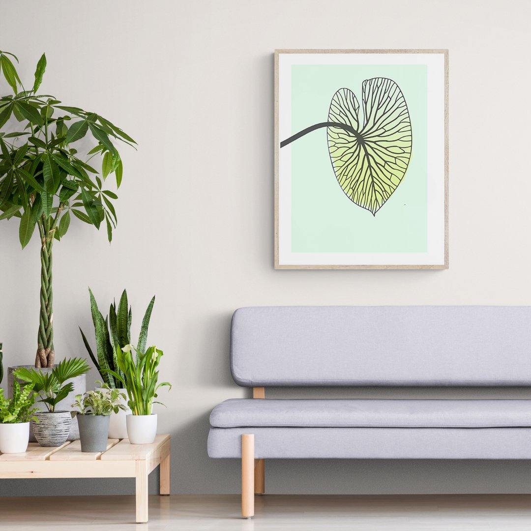Plant Line Art Print | Contemporary Minimal Wall Decor | Scandi Design Style - 98types