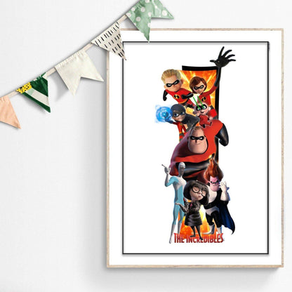This Incredibles Movie Poster features all your favourite Disney heroes in one place, making it the perfect addition to any Disney fan's wall or room. With iconic characters from Disney Movie, this poster makes an eye-catching addition to any Disney World posters section or simply hung as fine art prints in your home. Get ready to add a splash of colour to your walls with these Disney characters Poster. 98types