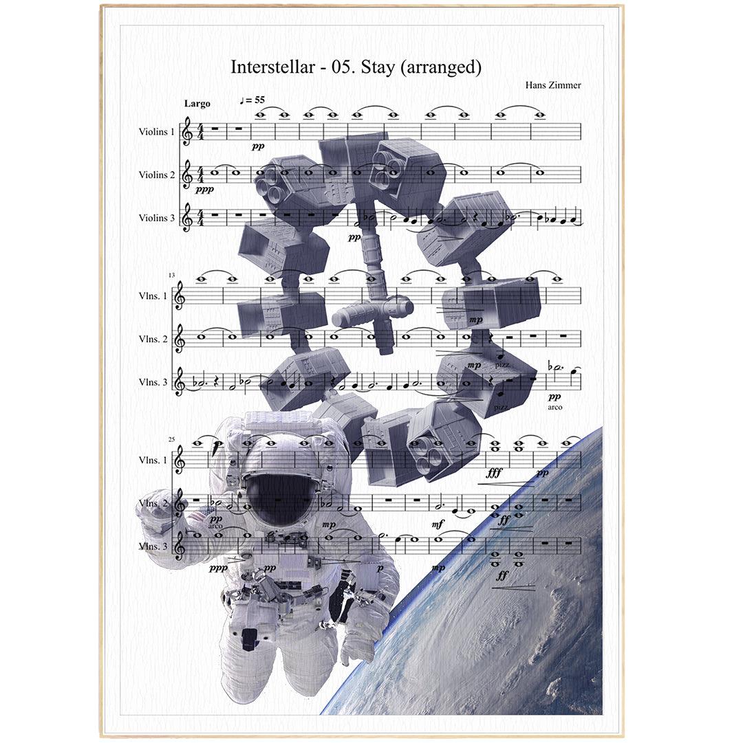 interstellar stay hans zimmer Print | Sheet Music Wall Art | Song Music Sheet Notes Print