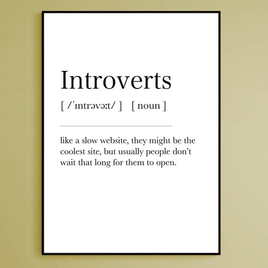 Introverts Definition Print - 98types