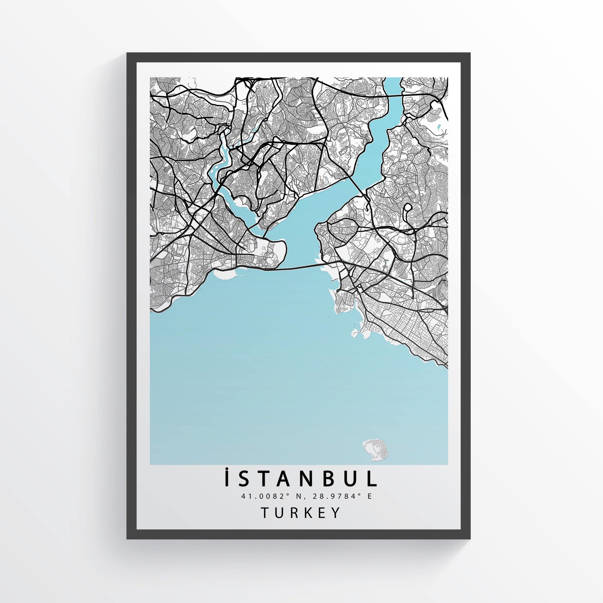Istanbul Map Print | Turkey Street Map Road | Istanbul Poster Art | Istanbul Wall Art | Variety Sizes - 98types