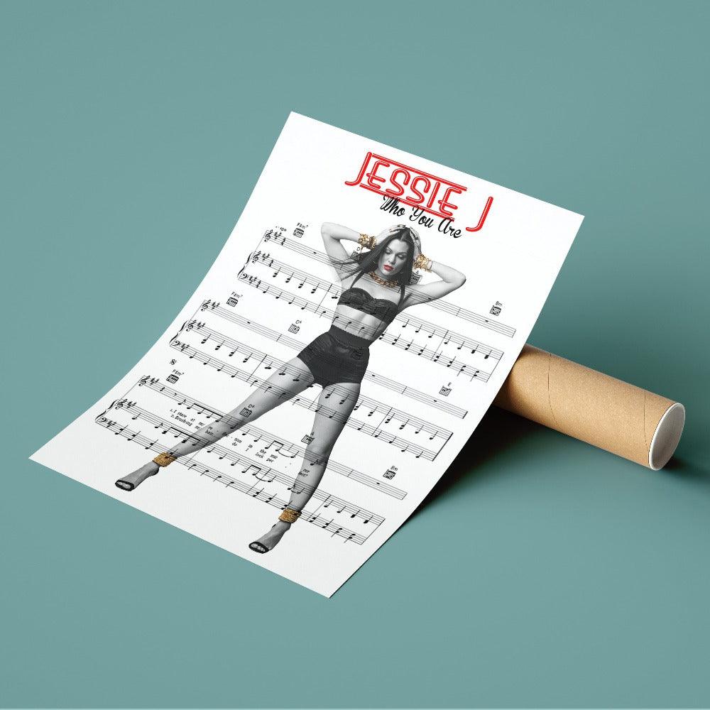 Jessie J - Who You Are Poster | Song Music Sheet Notes Print 