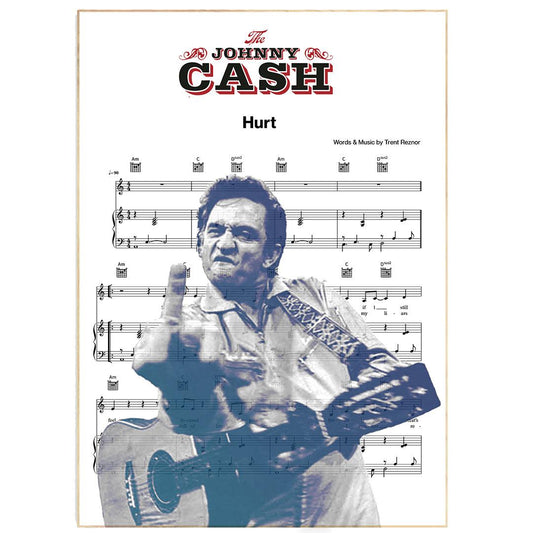 Johnny Cash Hurt Song Print | Song Music Sheet Notes Print Everyone has a favorite song especially Johnny Cash Print, and now you can show the score as printed staff. The personal favorite song sheet print shows the song chosen as the score. 