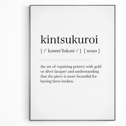 kintsukuroi Definition Print | Dictionary Art Poster | Wall Home Decor Print | Funny Gifts Quote | Greeting Card | Variety Sizes - 98types