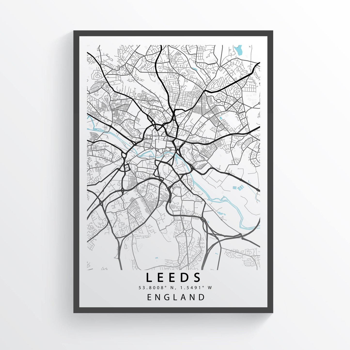 LEEDS City Map Print | Leeds Street Map Road | England Poster Art | Leeds Wall Art | Variety Sizes - 98types