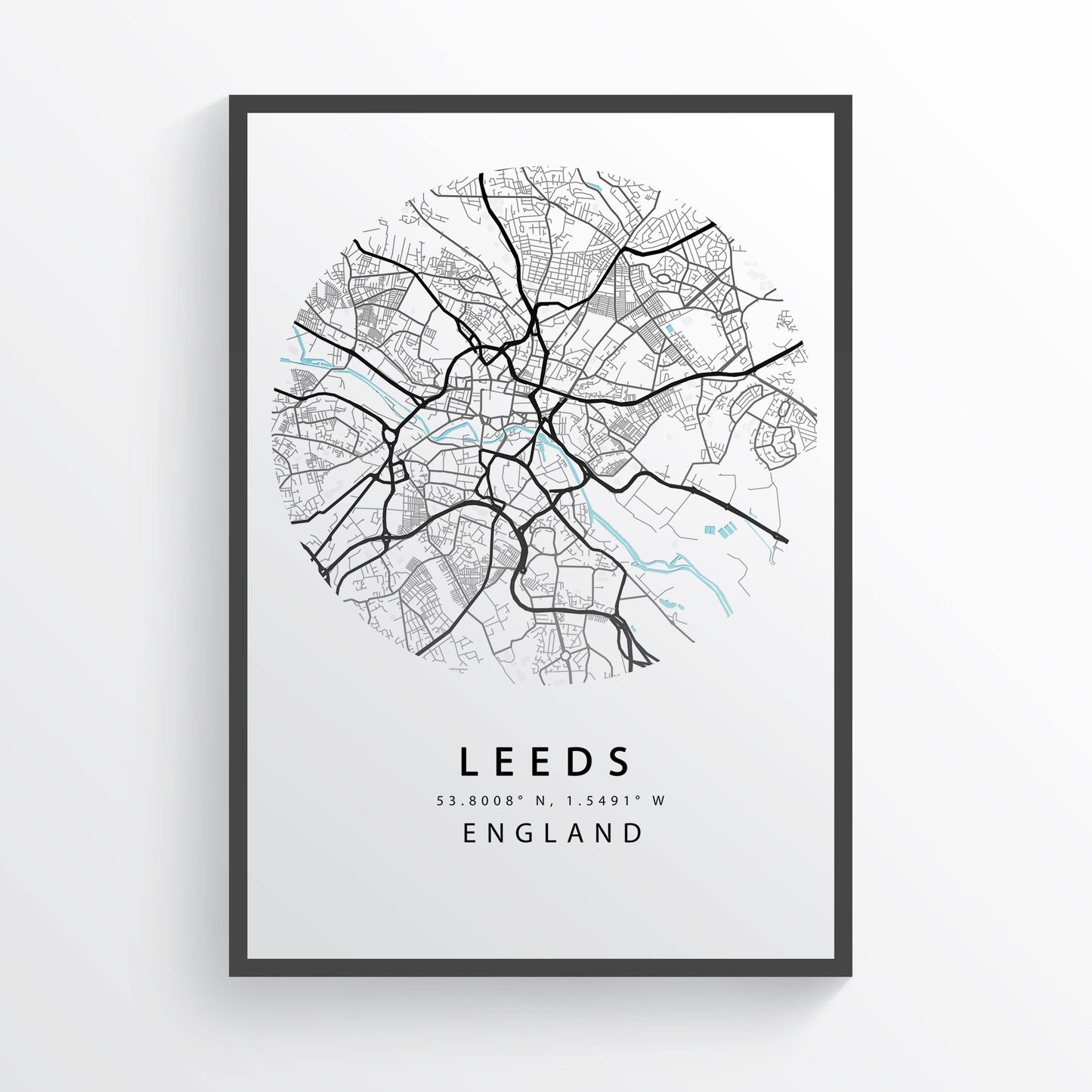 LEEDS City Map Print | Leeds Street Map Road | England Poster Art | Leeds Wall Art | Variety Sizes - 98types