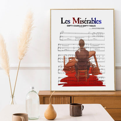 Create some musical magic in your home with this Les Misérables - EMPTY CHAIRS AT EMPTY TABLES POSTER. With a design that is simple yet stunning, this poster is perfect for any music lover. The high-quality printing design makes it ideal to decorate your kitchen or dining room. Plus, the free fast delivery makes it a great gift for any occasion.