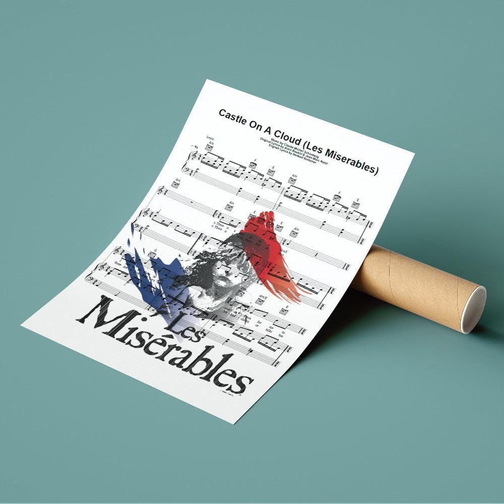 Les Miserables - Castle on a Cloud Poster | Song Music Sheet Notes Print 