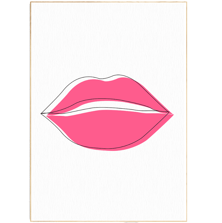Lips for You Line Art Print | Contemporary Minimal Wall Decor | Scandi Design Style