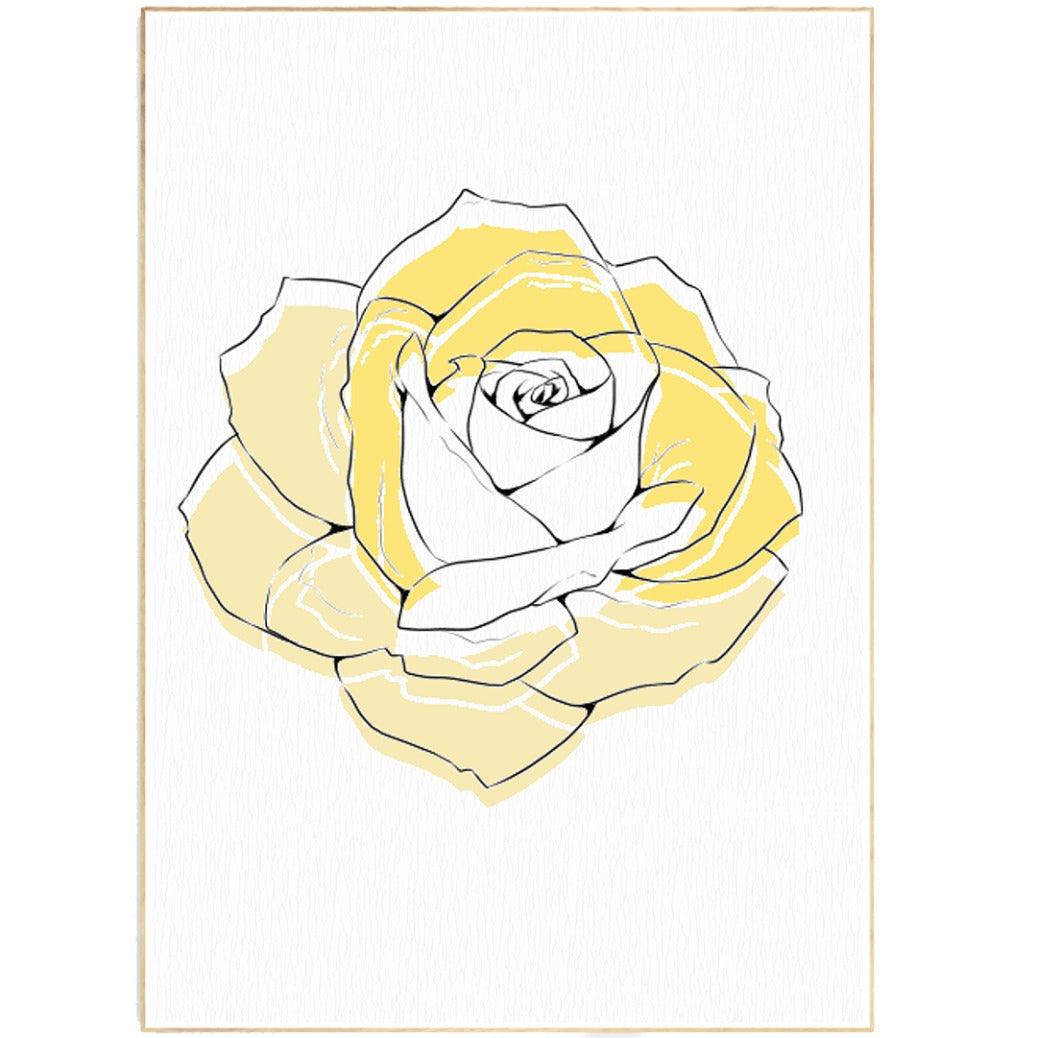 Yellow flower Line Art Print
