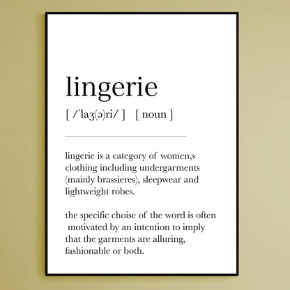 Lingerie Definition Print - 98types