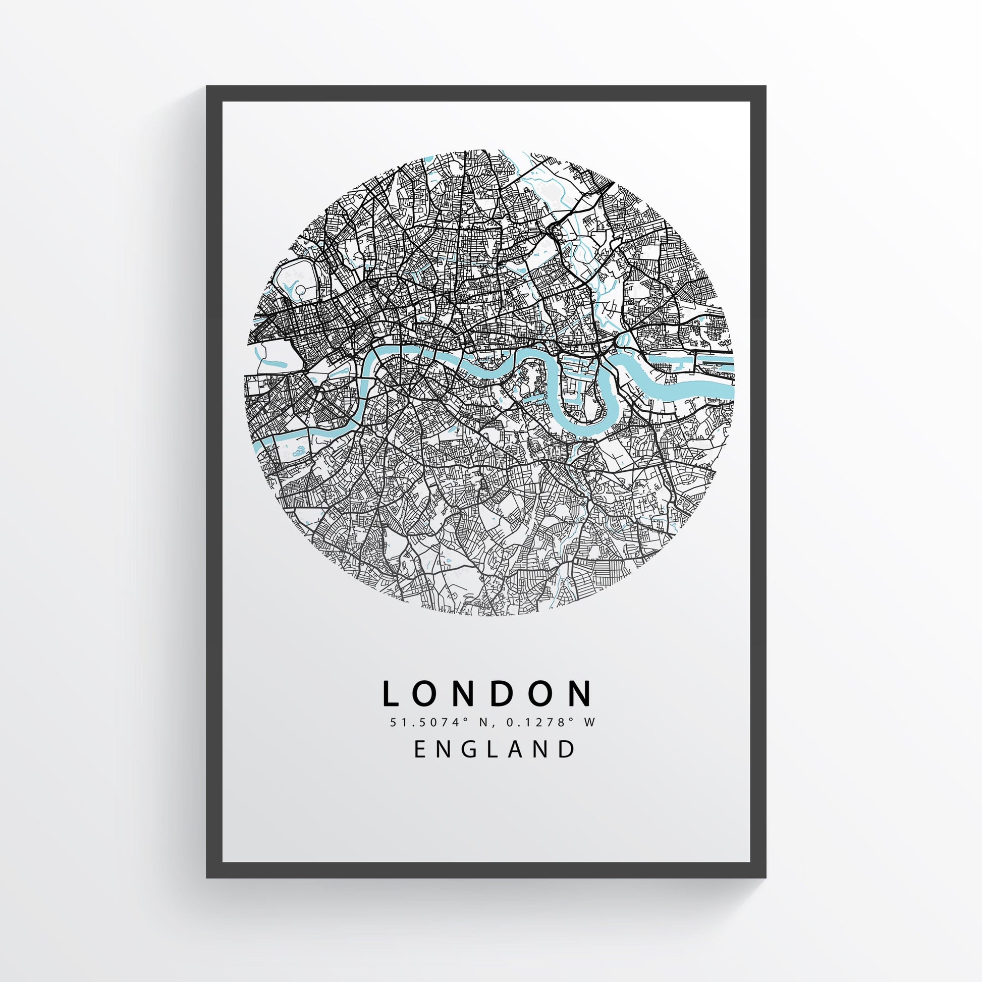 LONDON City Street Map Print - 98types