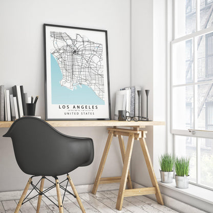 A beautiful tribute to America's second most populous city. Printed on high quality paper and featuring a stylish Los Angeles city map, this print is a stunning addition to any room. Perfect for anyone who loves beautiful architecture, stunning skylines and all things California, this print is a must-have for any fan of the City of Angels.