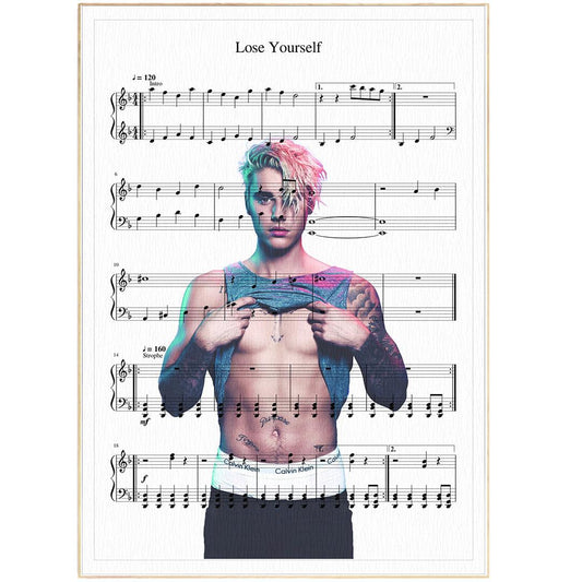 Justin Bieber - Love Yourself Song Print | Sheet Music Wall Art | Song Music Sheet Notes Print