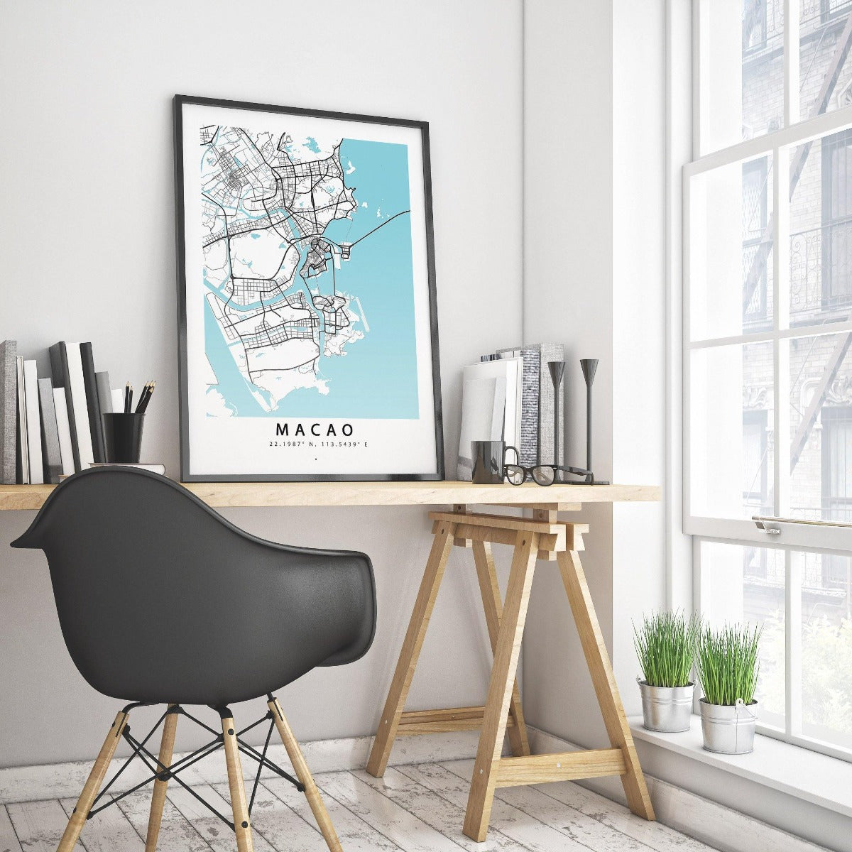 Macao Map Print | Chinese Special Region Map Art Poster | Macao City Street | China Road Map Print | Variety Sizes