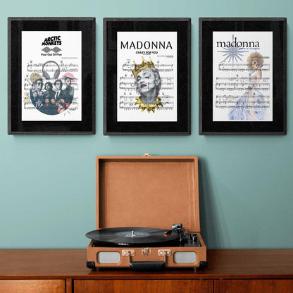 Madonna - Crazy For You Song Print | Song Music Sheet Notes Print Everyone has a favorite song especially Madonna Print, and now you can show the score as printed staff. The personal favorite song sheet print shows the song chosen as the score. 